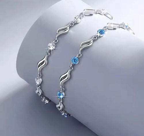 Blue Floral Wave Bracelet - view 1