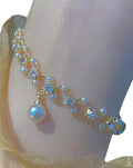 White Bead Drop Bracelet