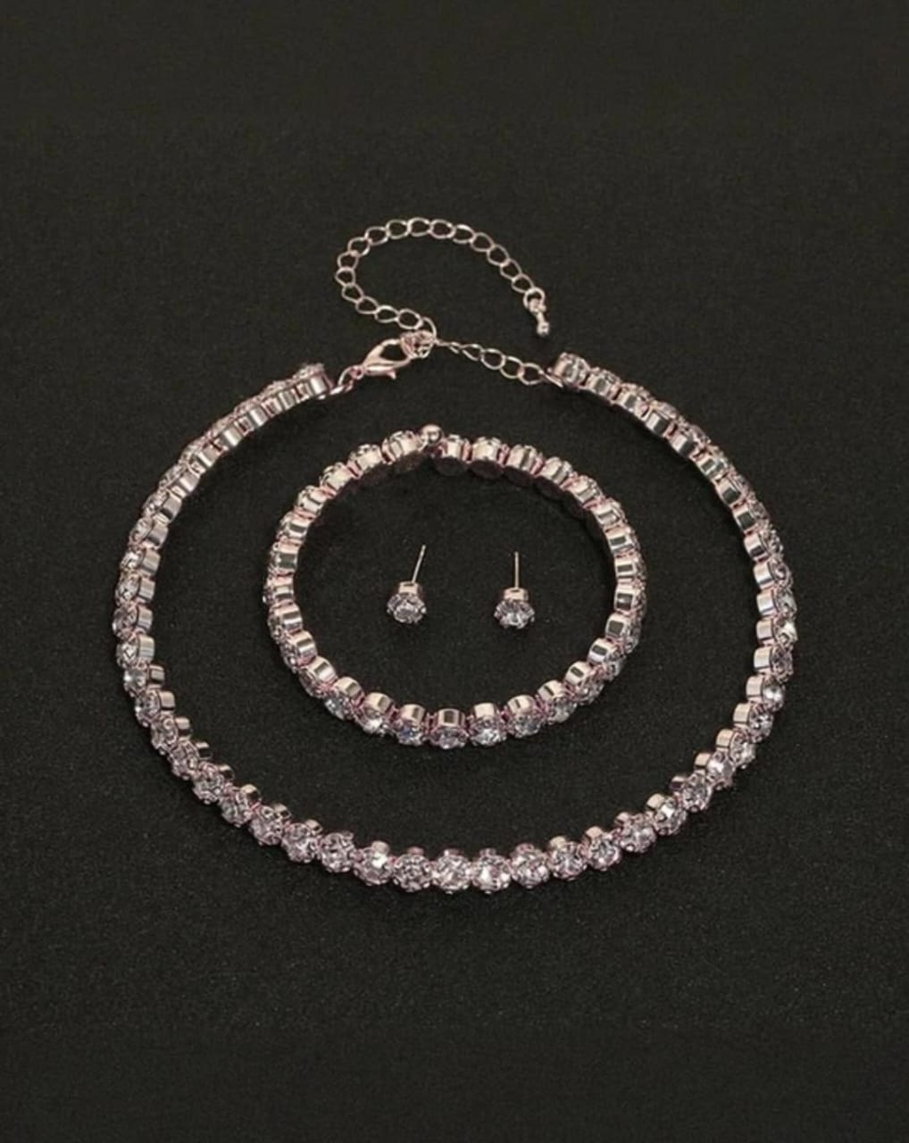 Silver Three Piece Stone Set