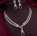 Red Teardrop Necklace Set